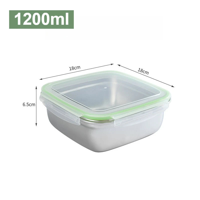 3 Pieces Stainless Steel Food Containers Food Storage Box Square Lunch Box 400/750/1200ml Oasis Select 1200ml 1pc