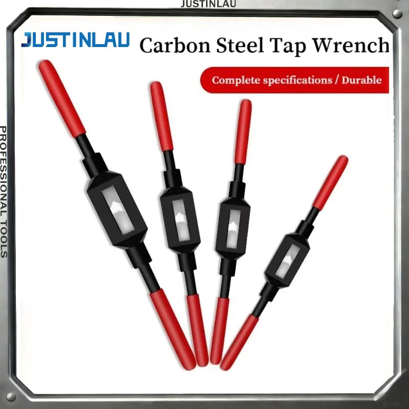 JUSTINLAU M1-M33 Metric Tap Ultra Hard High Carbon Steel Wire Cone Reamer Manual Threading Tool with Adjustable Tap Wrench Handl Oasis Select