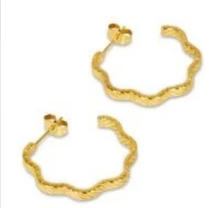 Hoop Earrings for Women Trendy Golden Stainless Steel Earring Jewelry New Oasis Select D52 Gold