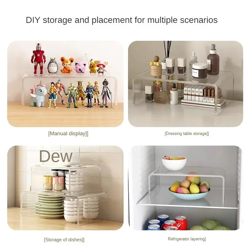 Acrylic U-Shape Desktop Storage Rack | Cosmetics & Shelf Organizer