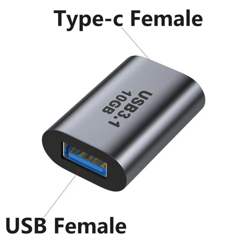 USB C to USB 3.1 Adapter OTG 10Gbps Fast Data Transfer Type-C 3A Charging Converter Adapter for Laptop PC Charger Power Bank Oasis Select USB A F to Type C F
