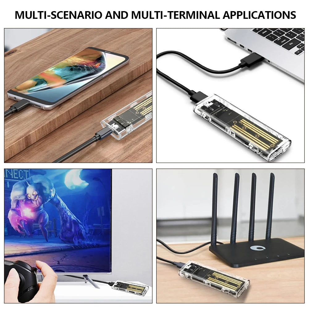 M.2 SSD Enclosure USB-C 10Gbps | NVMe & SATA Dual Protocol