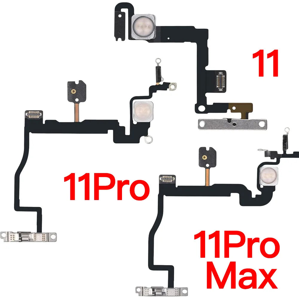 iPhone 11 Pro Max Power Button Silent Flex Cable Mic & Flash LED
