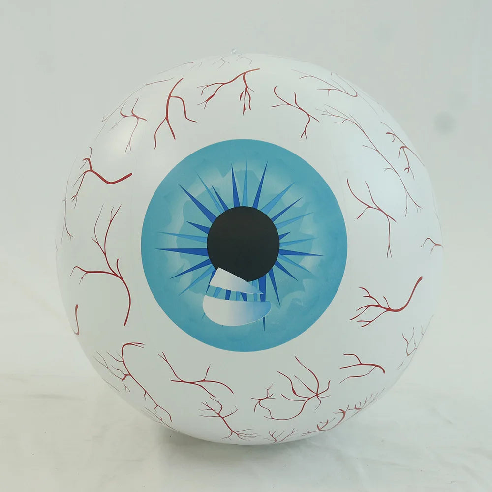 New PVC Inflatable LED Glowing Ball Halloween Decoration Party Supplies Horror Bloodline Halloween Eye Pendant Oasis Select blue 60CM