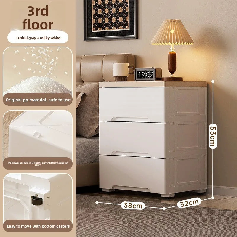 Baby clothes storage cabinet Household double door children's wardrobe Plastic baby toys clothing drawer storage cabinet Oasis Select White 3 layer