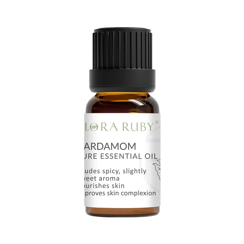 10ml Pure Natural Plant Essential Oil Lavender Jasmine Eucalyptus Rosemary， For Diffuser，Humidifier，Candle Making Oasis Select CARDAMON 10ml