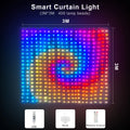LED Curtain Ambient Lighting String RGB Programmable Smart Lamp Chain 100+ Scene Lights,USB 5V,Christmas Home Ambinet Decor Oasis Select 3M x 3M 400LEDs