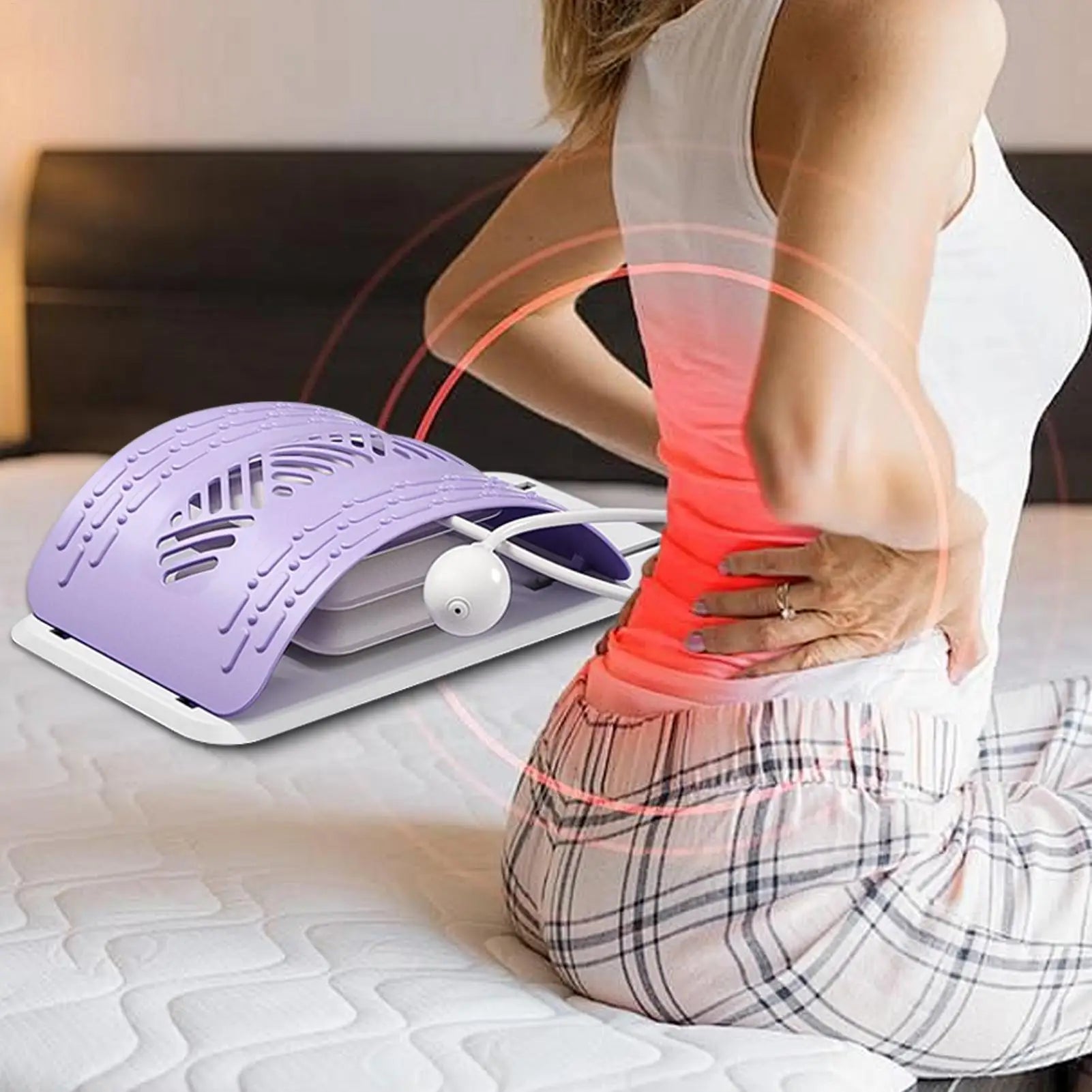 Lumbar Stretcher Ergonomic Back Stretcher for Lower Back Relief Adjustable Support Board Corrector for Workout Women Men Indoor Oasis Select