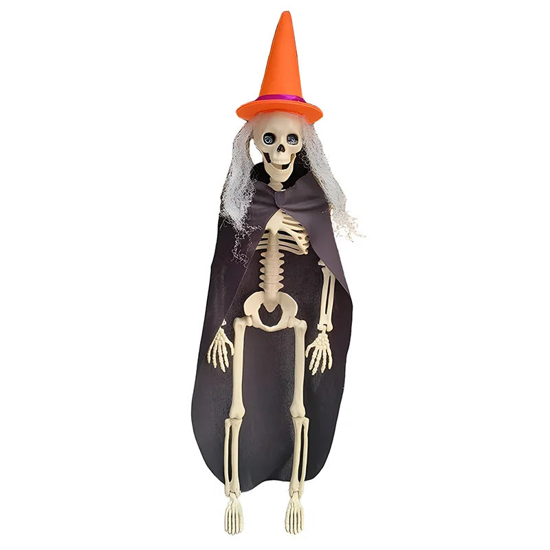 Halloween Skeleton 60cm Artificial Human Body Plastic Skeleton Decoration Haunted House Holiday Scene Layout Props Oasis Select 40cm orange A