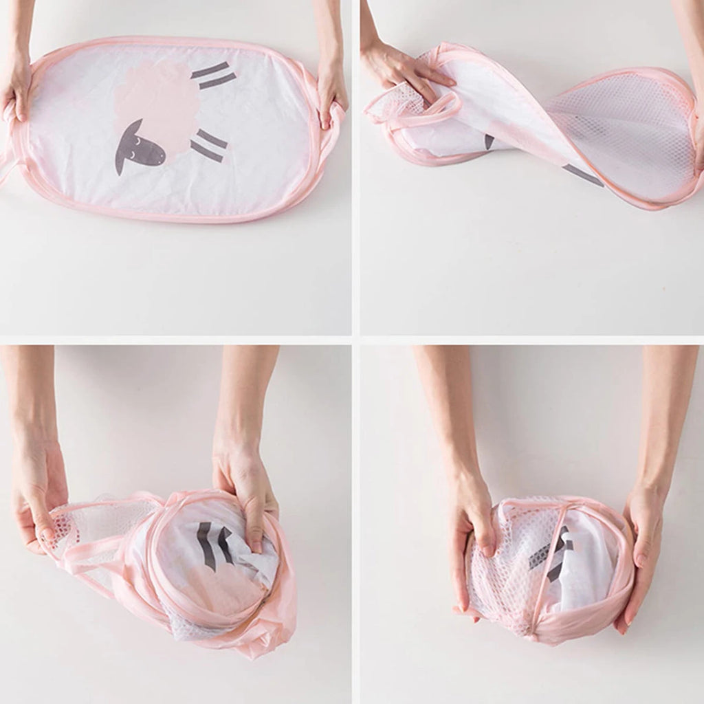 Cartoon Foldable Mesh Dirty Clothes Basket Oasis Select