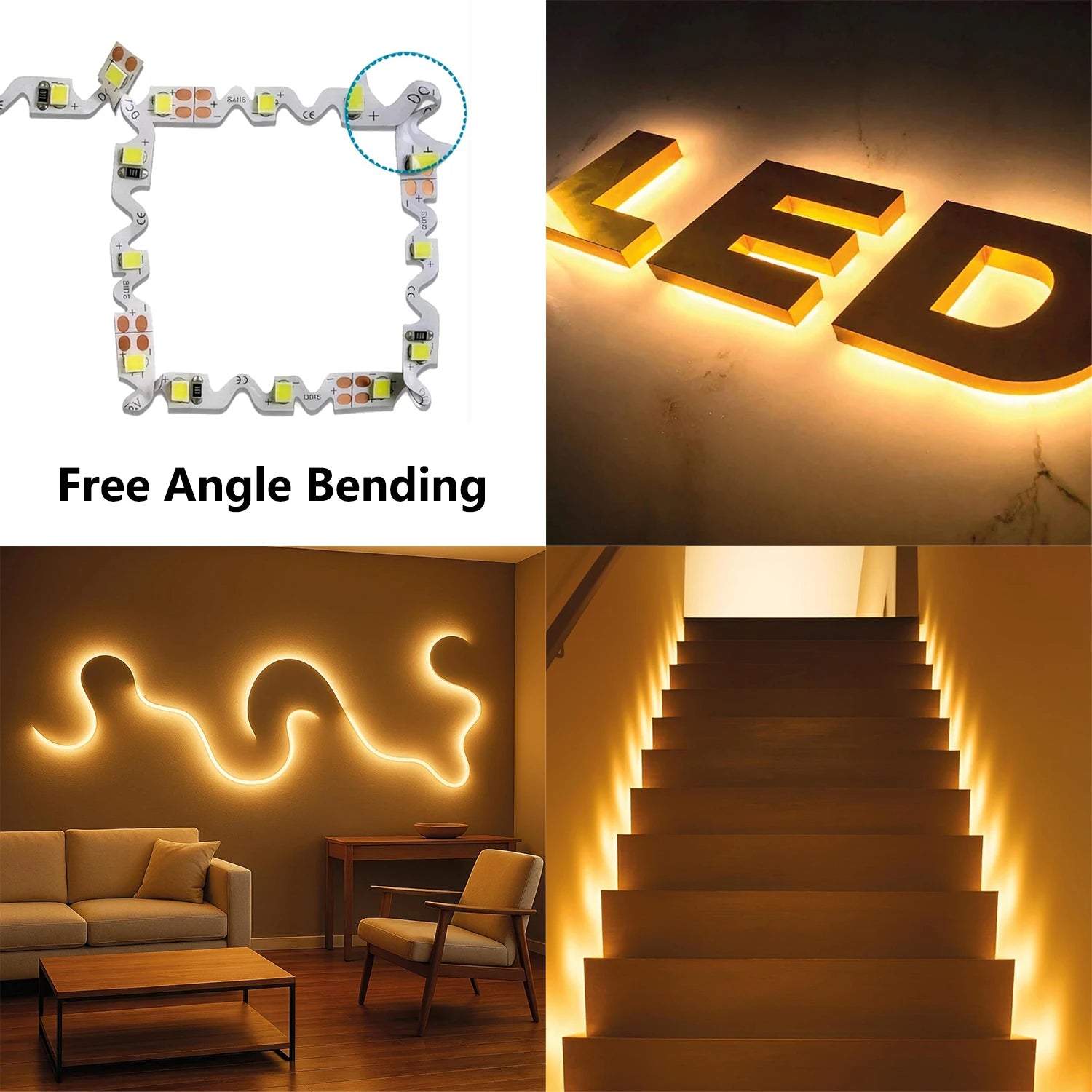 LED 12V 2835 S Shaped LED Light Strip 60LEDs/m 120LEDs/m 5m S Type LED Strip Flexible and Bendable For Light Boxes Signboards Oasis Select