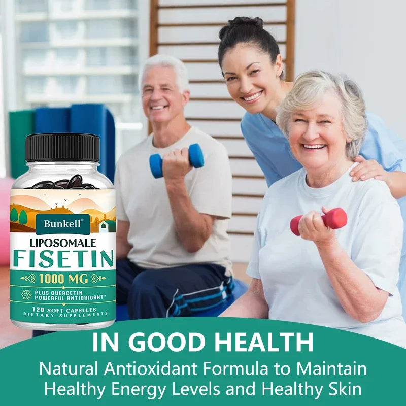 Liposomal Fisetin & Quercetin Capsules – Anti-Aging, Energy & Focus Antioxidant Supplement Oasis Select
