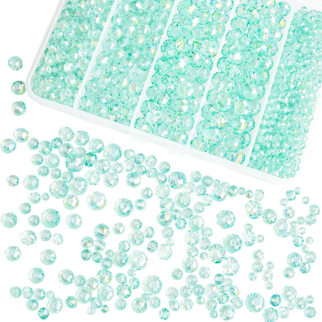 800Pcs 4/6/8/10mm Crystal Glass Beads for Jewelry Making Beads for Bracelets Necklace Pendants Making Supplies Oasis Select 4