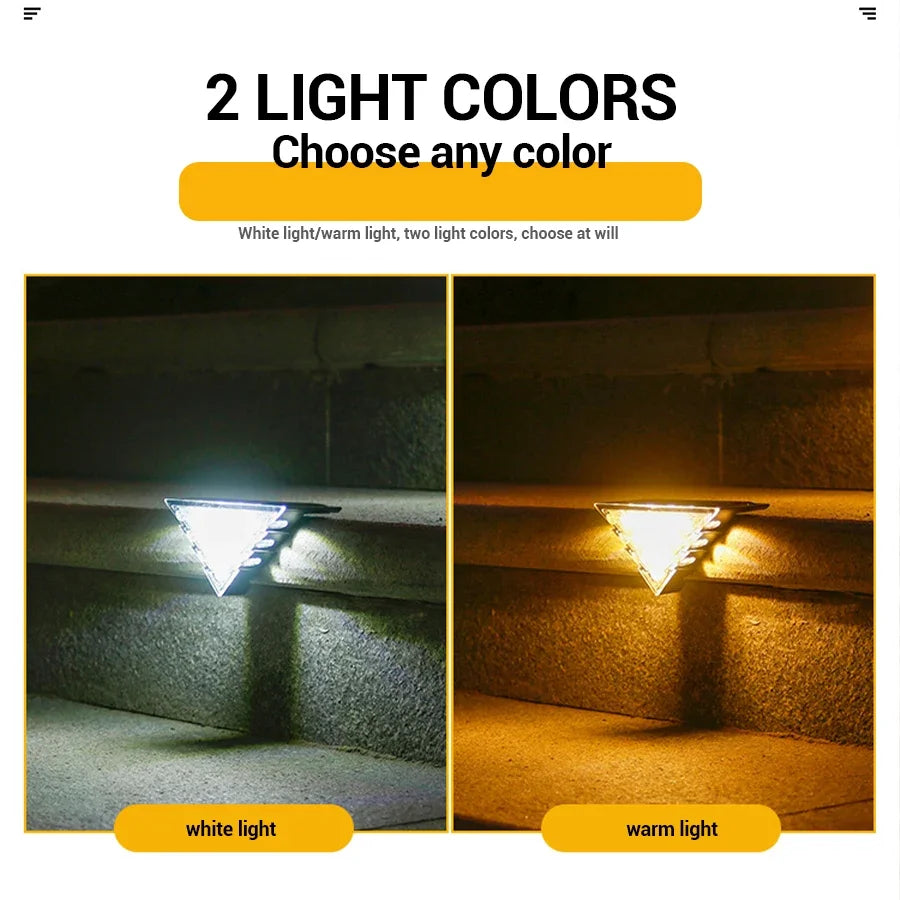 2PCS LED Outdoor Step Lights Courtyard Lenses High Brightness Atmosphere Decoration Step Lights Waterproof and Anti-theft Solar Oasis Select