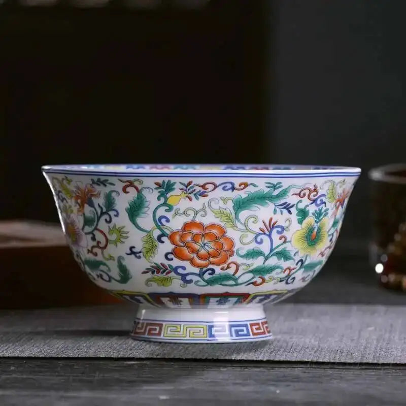 Jingdezhen Ceramic Bone Chinese Rice Porridge Bowl Soup Noodles Antique Bowl Oasis Select 5-inch Kaleidoscope