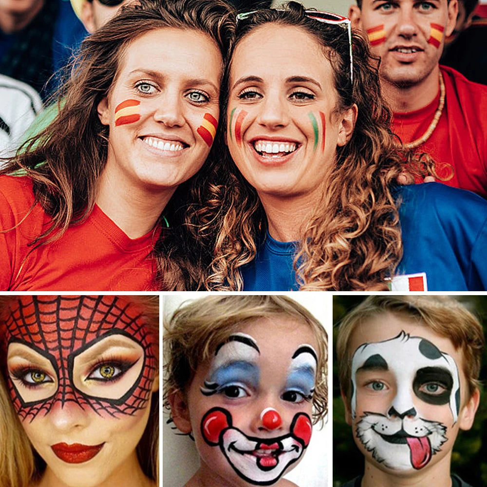 Water-Activated Face Body Painting Palette,Monochromatic 30g Halloween Festive Washable Face and Body Paint set Makeup Cosmetic Oasis Select