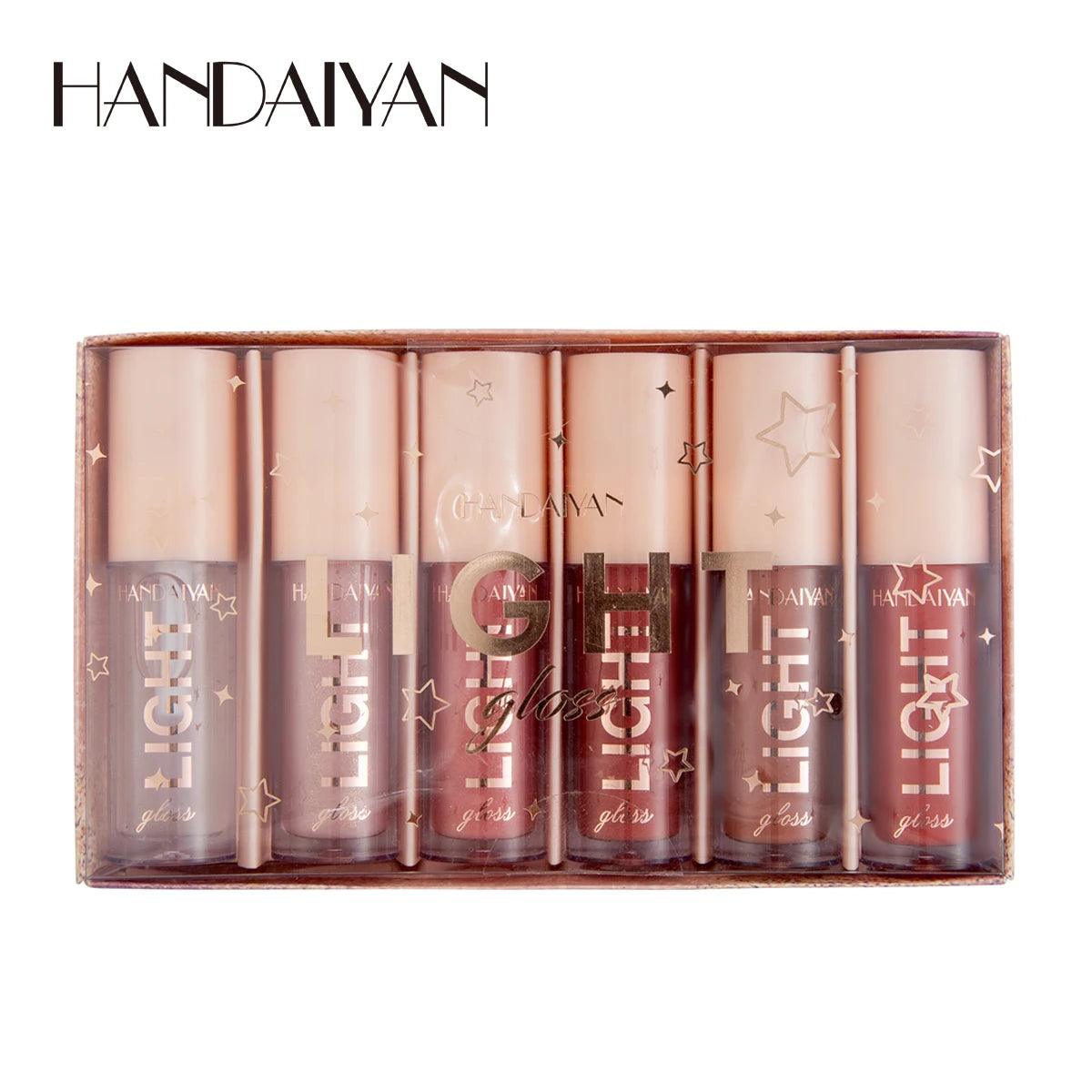 HANDAIYAN 6-Piece Mirror Lip Gloss Set – Long-Lasting & Non-Stick