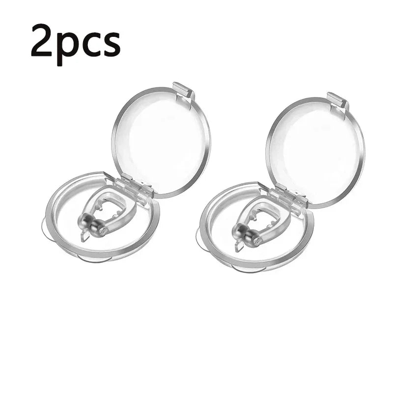 Silicone Magnetic Anti Snore Stop Snoring Nose Clip Sleep Tray Sleeping Aid Apnea Guard Night Device with Case Anti Ronco Oasis Select 2pcs