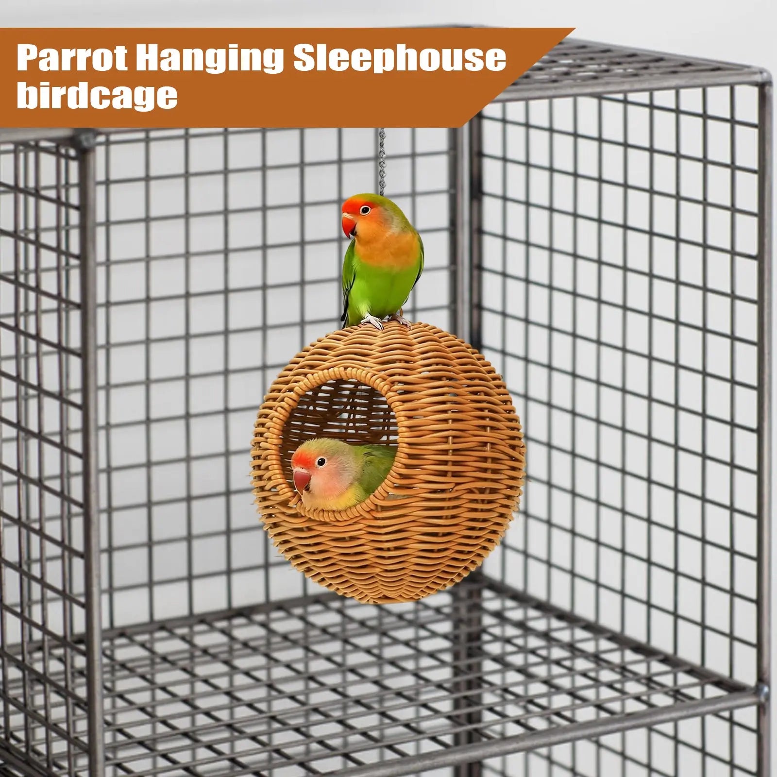 Spherical Parrot Hanging Nest – Bird Sleeping & Breeding House Bird Hanging Nest Oasis Select