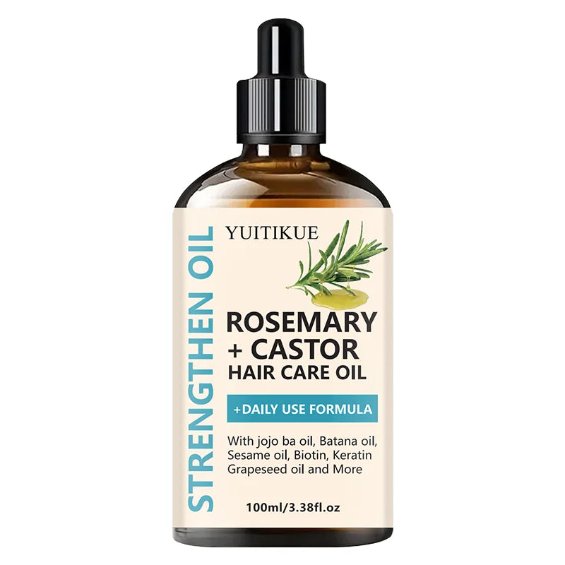 YUITIKUE Rosemary + Castor Strengthening Hair Oil - Daily Use Hair Care Oil with Jojoba & Batana Oil for Hair Growth Oasis Select 100ml