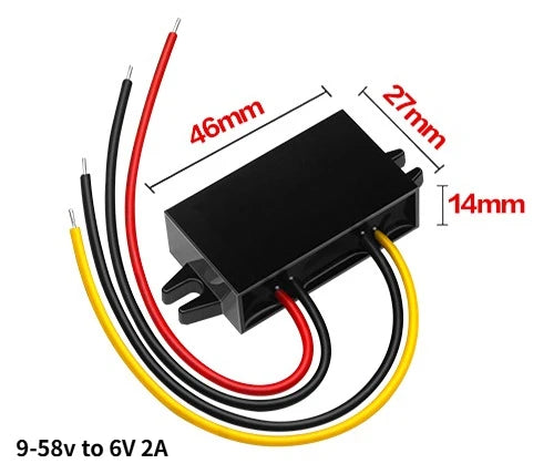 DC 12V 24V 36V 48V 9V-72V Convert to 6V 2A 12W Step Down Car Power Inverters Waterproof Power Adapters Buck Voltage Converters Oasis Select 9-58v to 6V 2A