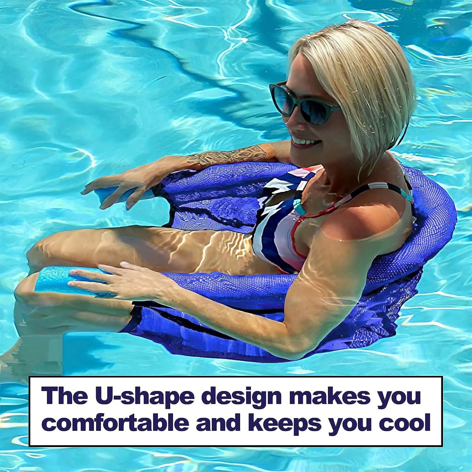 Float Pool Chair Float Lounger Recliner Water Chair Inflatable Floating Ring Hammock Pool Mattress Swimming Pool Accessories Oasis Select