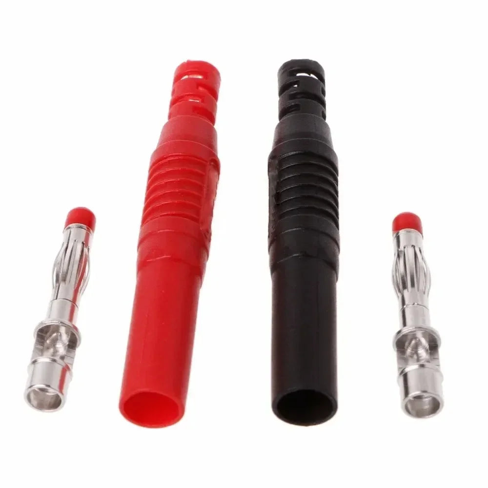 5pcs Straight 4mm Plug Banana Plug Stackable Connector Banana Socket Black Red Banana Jack For Instrumentation Oasis Select