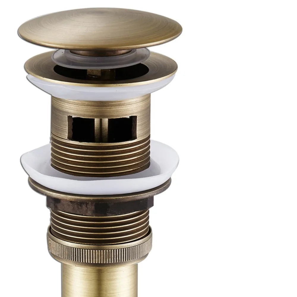 Brass Modern Round Bottle P trap 1 1/4, Sink Drain Pipe P trap Kit Antique with Pop up Drain Oasis Select