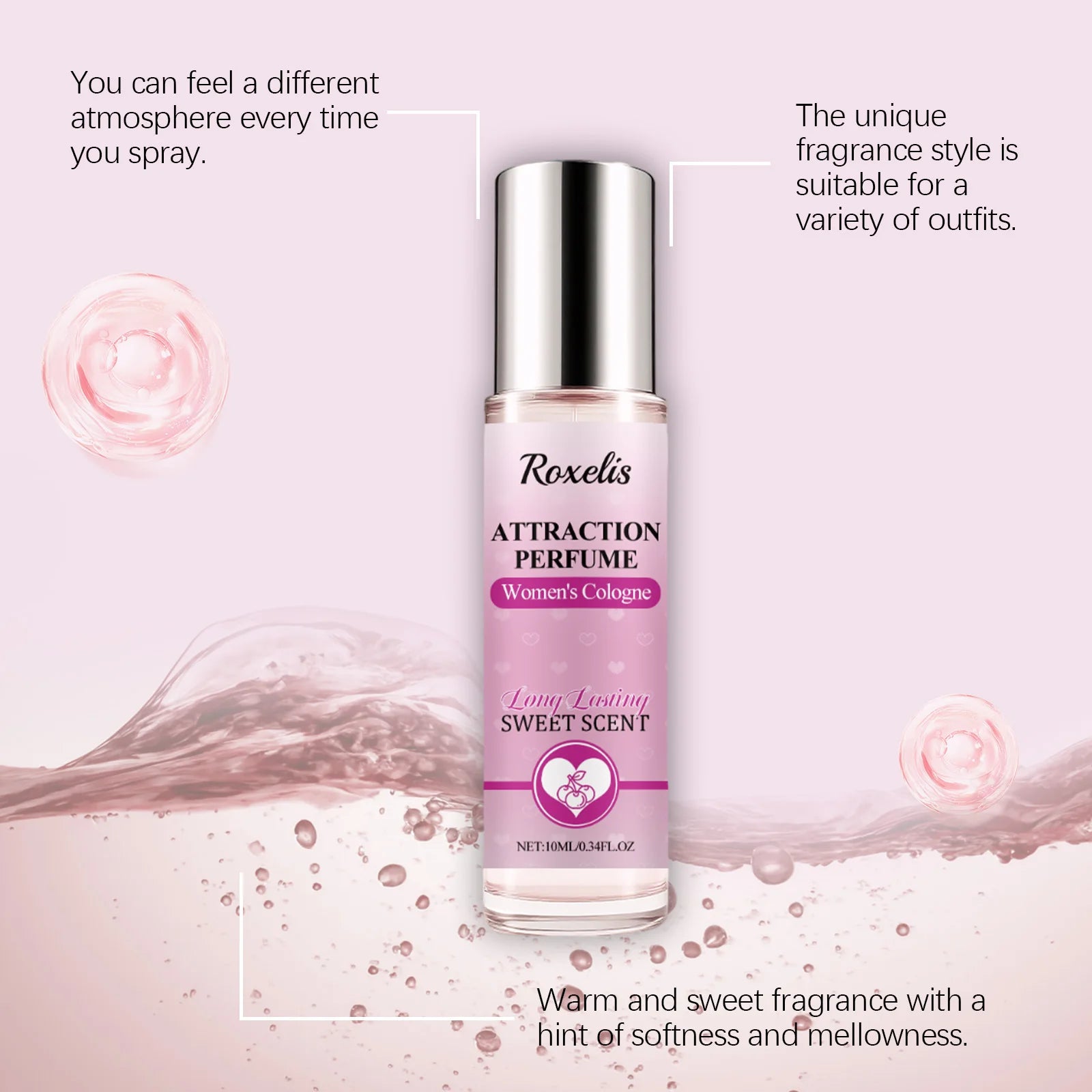 10ML Unisex Sweet Cheery Cologne Roller Long Lasting Natural Fragrance Fruity Scent Improve Self Confidence Portable Perfume Oasis Select