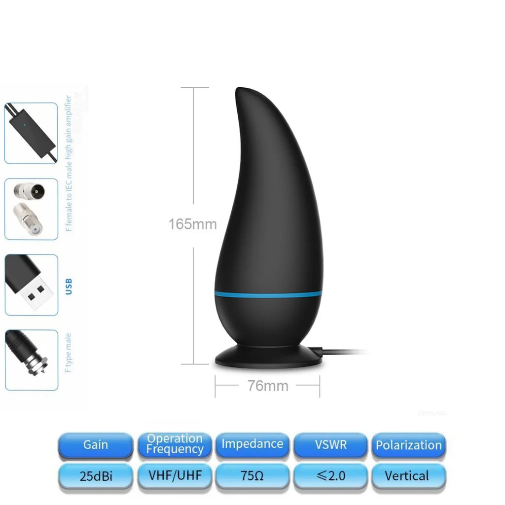 Enhanced Hdtv Television Antenna for Long-Distance Signal Reception, Digital Terrestrial Tv Antenna for Indoor and Outdoor Use, Supports 1080P High-Definition Signal Oasis Select
