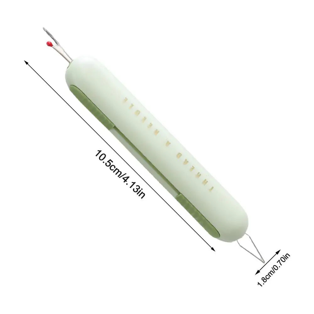 Needle Threader Seam Ripper 2-in-1 Manual Threader Stitching Remover Household Sewing Accessories Double End Design Needle Work Oasis Select Green