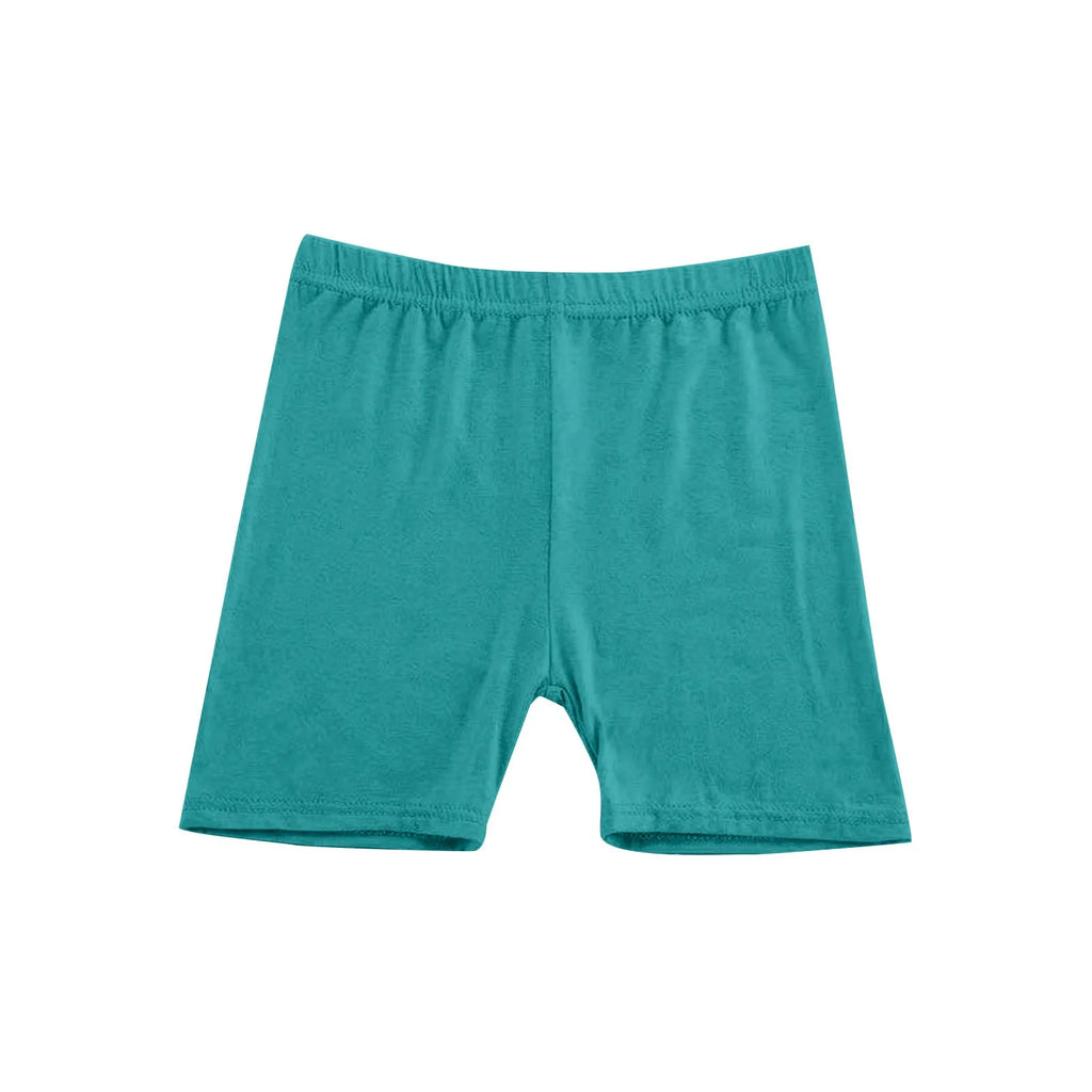 Girls Summer Safety Leggings Cycling Pants Children Anti-emptied Stretch Solid Color Mid-rise Yoga Dancing Shorts 1PC Oasis Select Mint Green 110