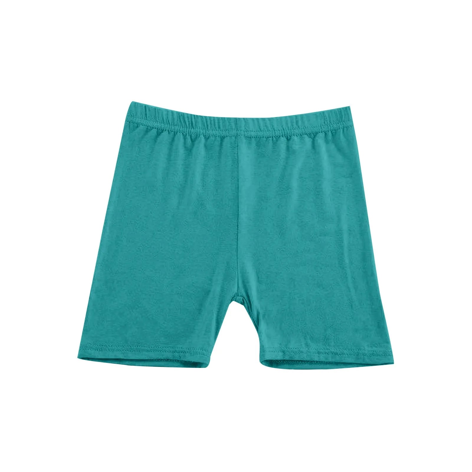Girls Summer Safety Leggings Cycling Pants Children Anti-emptied Stretch Solid Color Mid-rise Yoga Dancing Shorts 1PC Oasis Select Mint Green 110