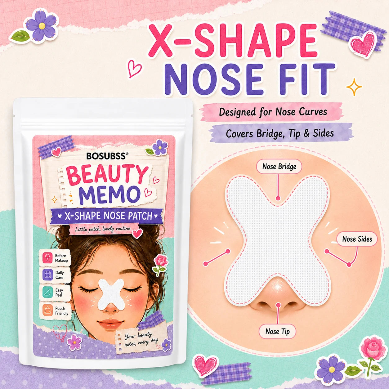 X-shaped patches for daily care and pre-makeup, a simple beauty accessory. Oasis Select
