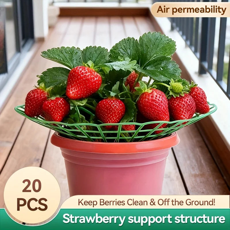 20pcs Green Strawberry Planting Racks, Watermelon Support Frames, with 3 Fixed Support Legs. Garden Plant Care|Functional Garden Oasis Select
