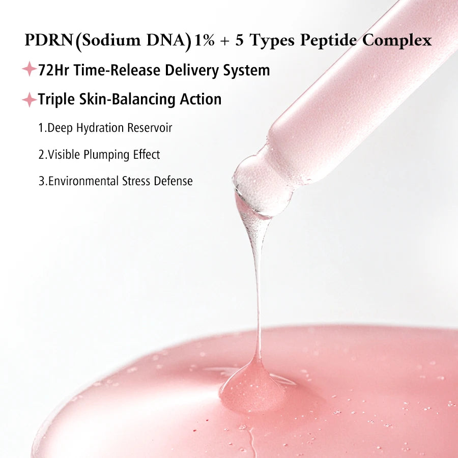 PDRN Pink Peptide Essence, Pink Glow Essence, Niacinamide, Moisturizing and Firming, Uneven Skin Tone, Skin Care Products Oasis Select