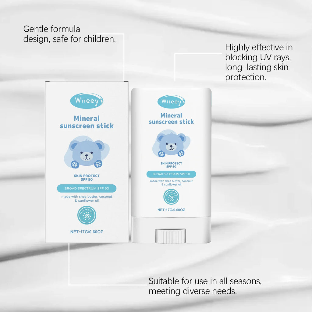 Children's Mild Sunscreen Stick Refreshing Not Irritating SPF 50+ Prevent UVA/UVB Sunburn Moisturize Children Nourish Sunscreen Oasis Select