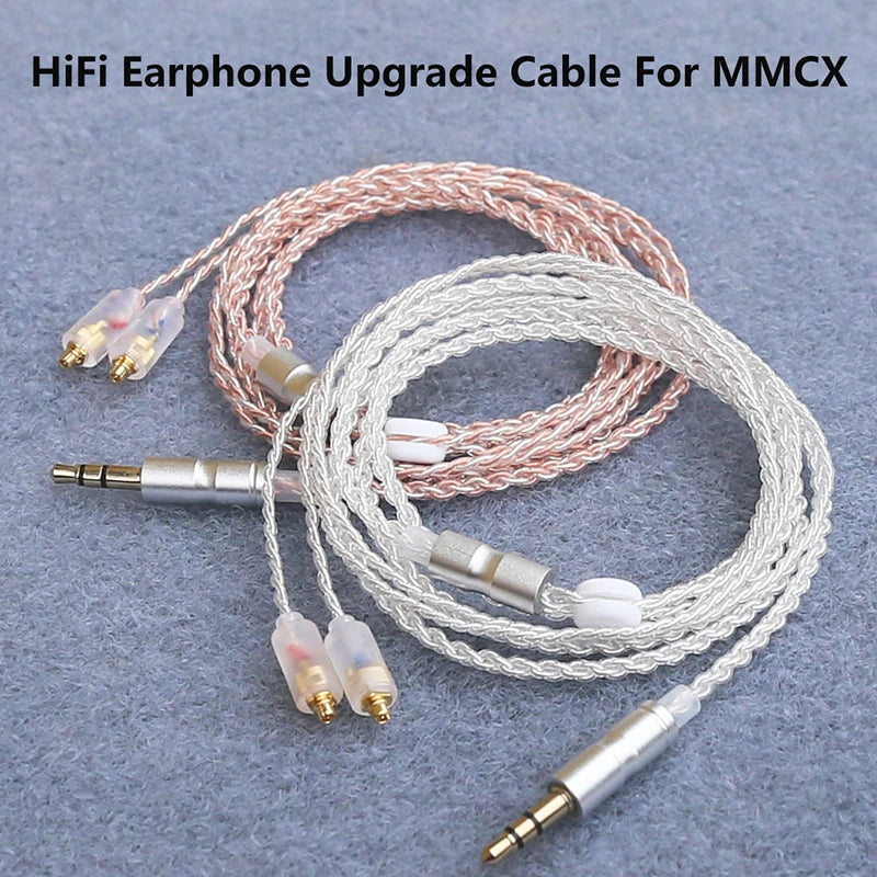 HiFi Earphone Upgrade Cable MMCX 3.5mm 1.2m Silver Plated Core Cable For Sennheiser IE200/IE300/IE600/IE900/AKG N5005/N30 Oasis Select A1