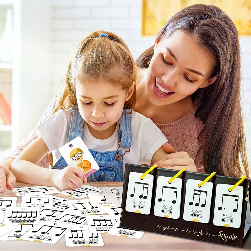 72PCS Music Enlightenment Learning Cards Note Instrument Rhythm Cognition Educational Tool Tabletop Early Education Flashcards Oasis Select