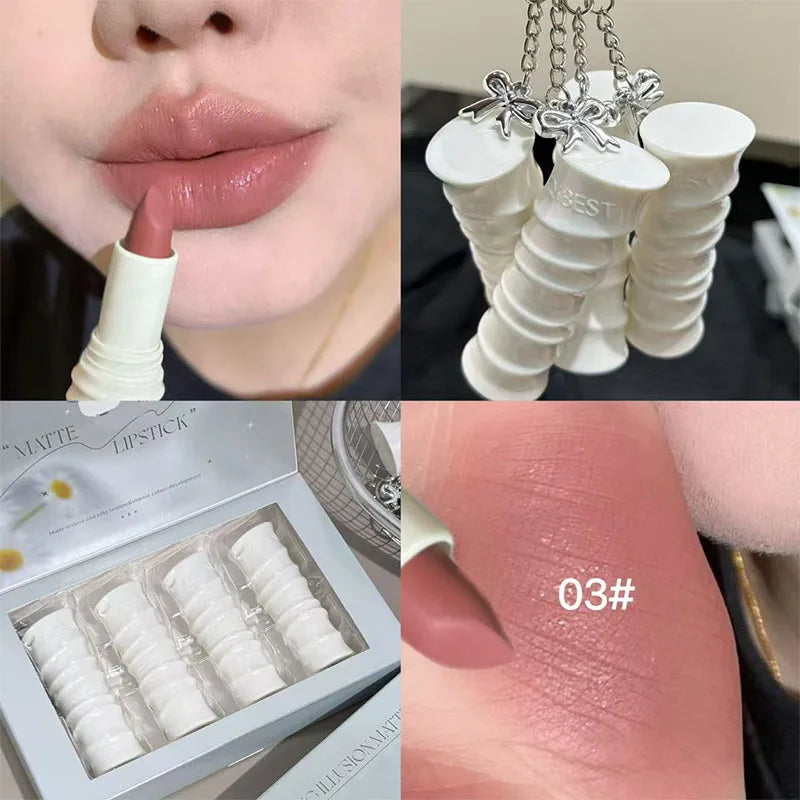 QIBEST Matte Lipstick – Velvet Soft-Mist, Long-Lasting Color