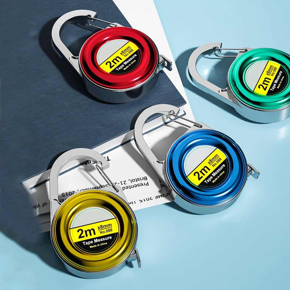 Retractable Keychain Tape Measur Portable Mini Centimeter Inch Retractable Ruler Roulette 2 Meter Measure Tape Gift Oasis Select