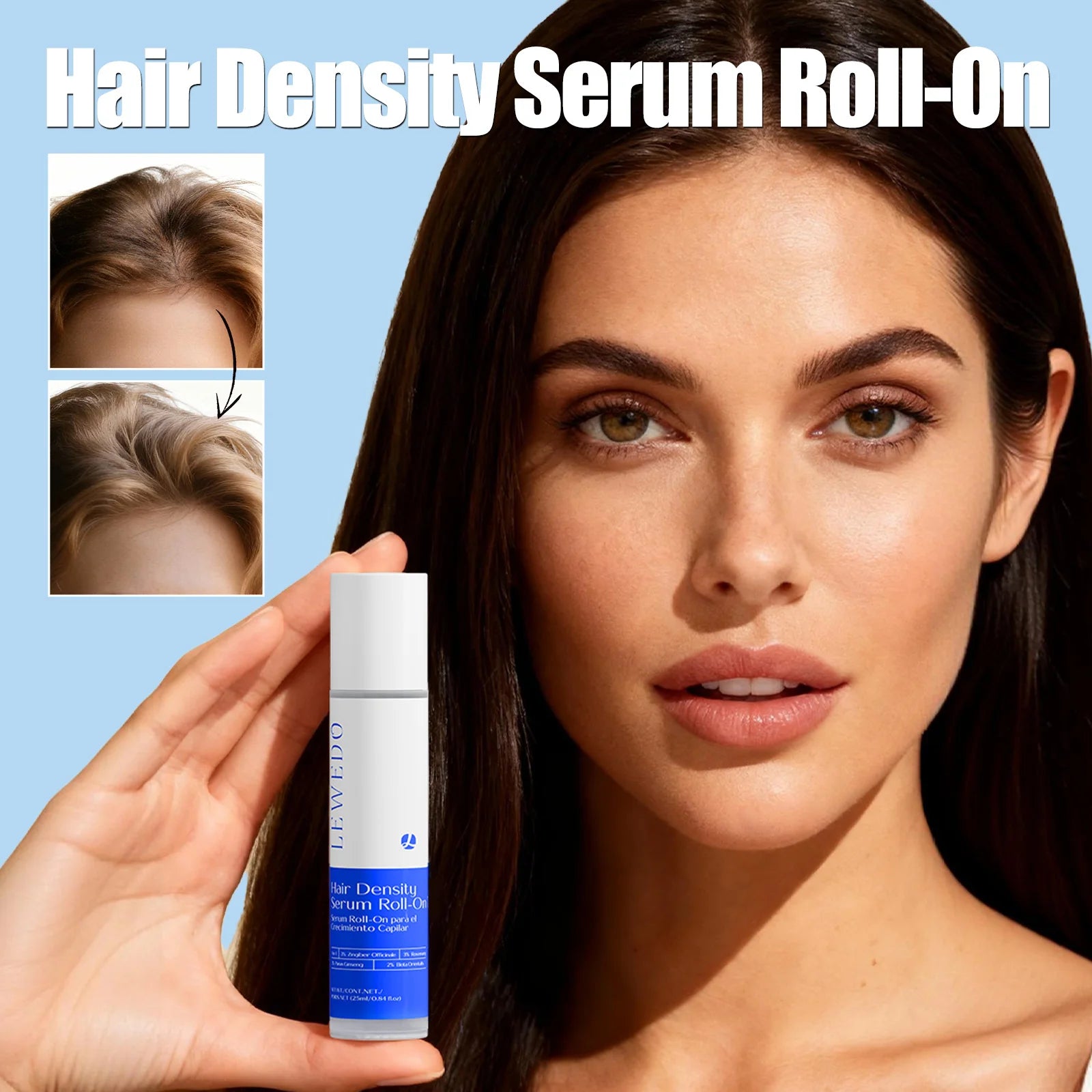 LEWEDO Ginger Rosemary Hair Growth Oil Roller – 25ml