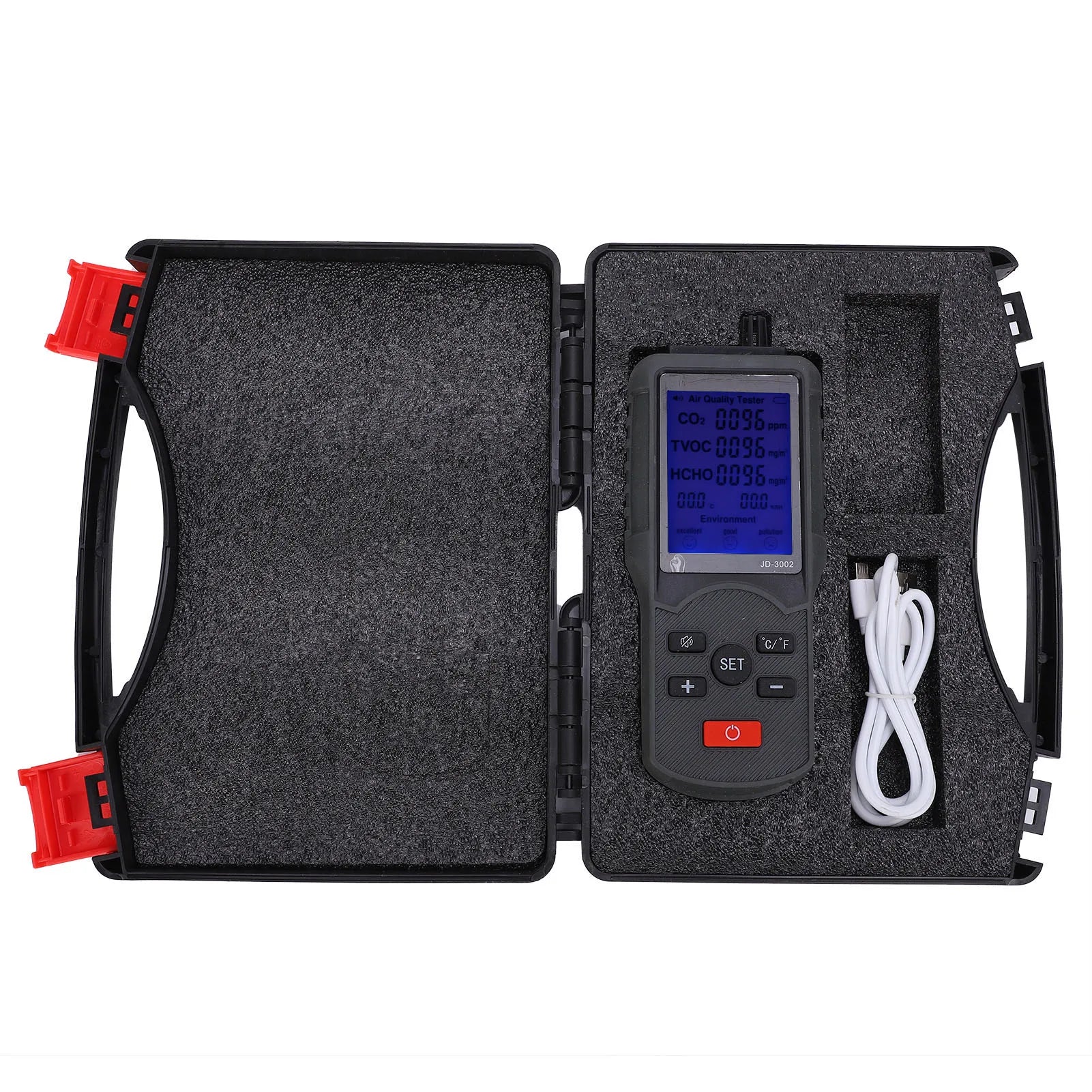 Air Quality Monitor CO2 TVOC Temperature Humidity Detector Industrial Testing Equipment JD-3002 Temperature Humidity Detector Oasis Select
