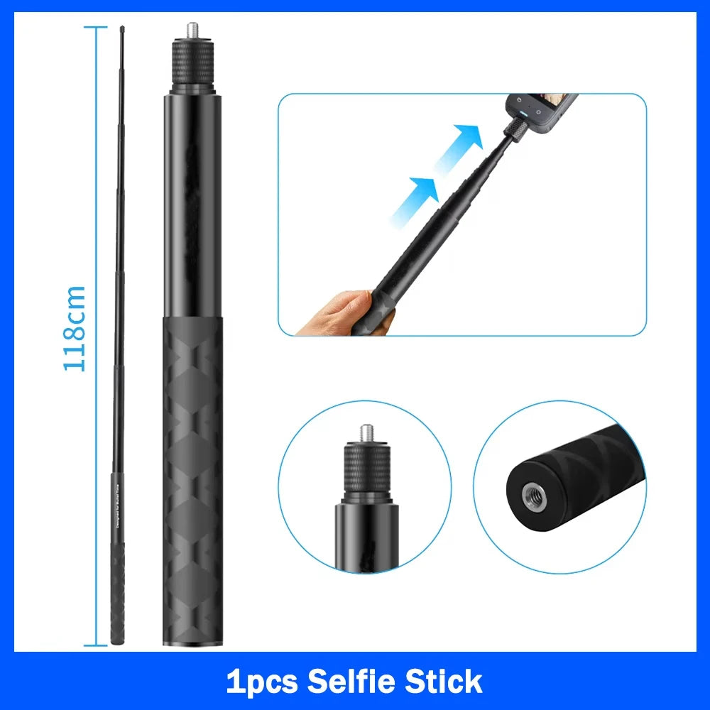 Insta360 X2 X3 X4 X5 Motorcycle Bike Mount Selfie Stick Kit