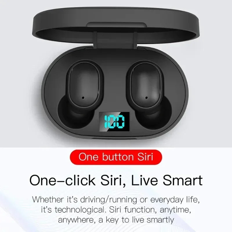 2026 New E6S Wireless Earbuds Noise Canceling Waterproof Ear Buds in-Ear Stereo Headphones with LED Display Charging Case Oasis Select