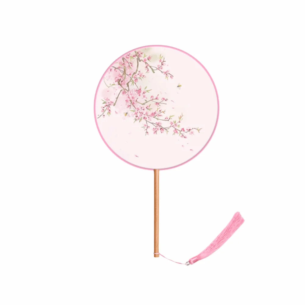 Silk Round Hand Fan – Vintage Chinese Ink Painting Design