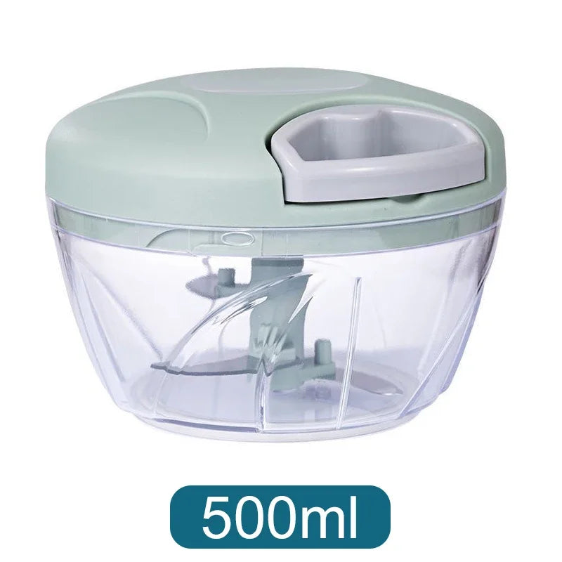 Manual Garlic Chopper 500/900ML Garlic Press Food Vegetables Cutter Meat Grinders Kitchen Gadgets Hand Mincer Garlic Masher Oasis Select Green 500ml