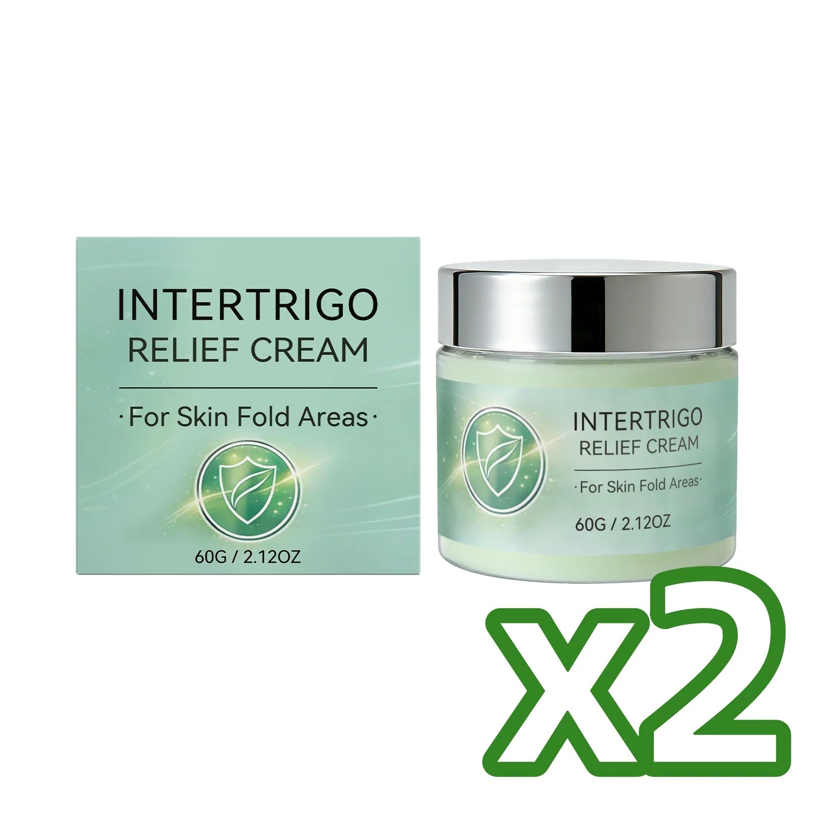 Intertrigo Cream For Skin Fold Care Prevent Skin Chafing Long Lasting Moisturizing & Soothing Daily Skin Repair Treatment Cream Oasis Select 60g Boxed x 2