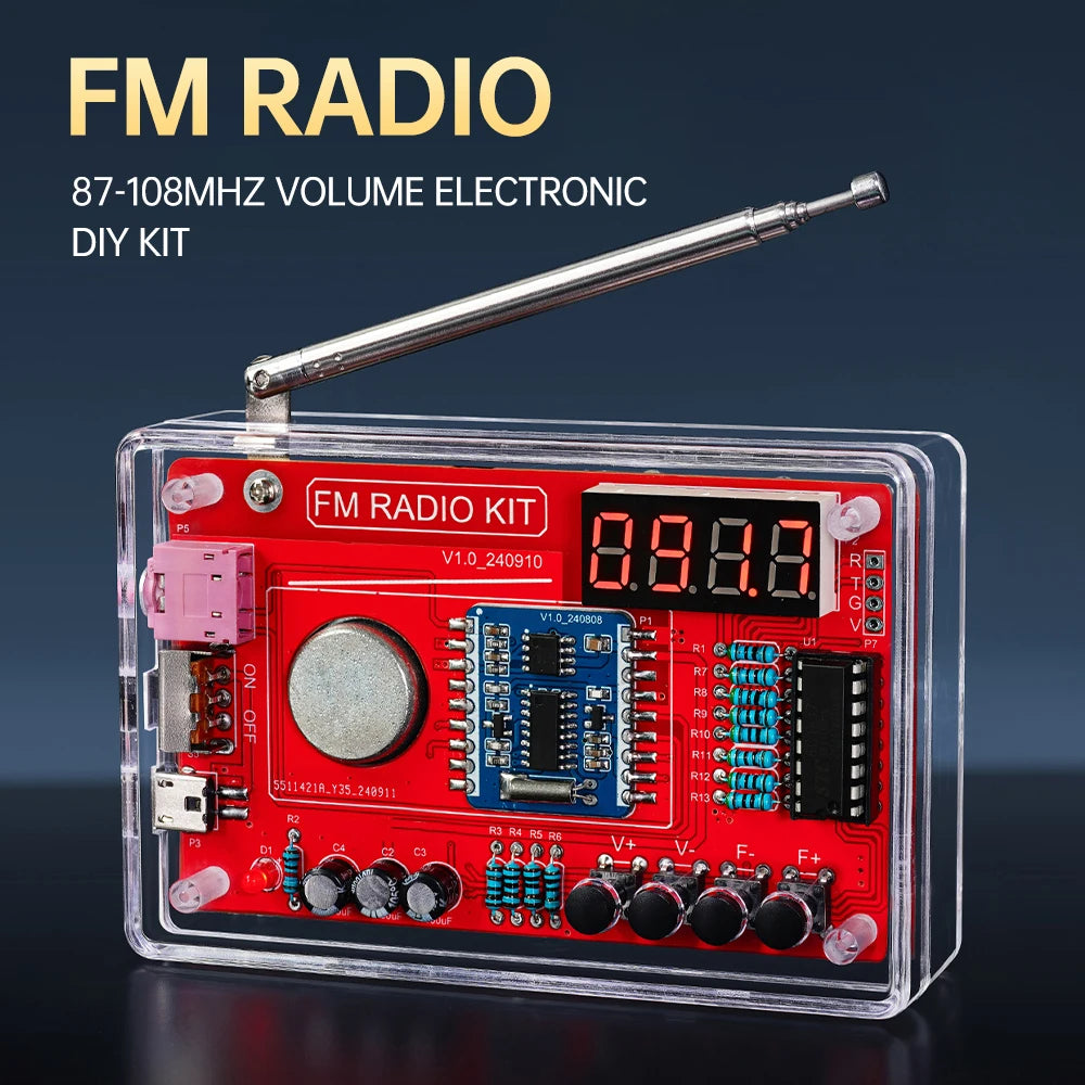 RDA5807 87-108MHZ FM Radio DIY Kit Welding Practice Parts Simple/with Digital Display Micro USB Oasis Select
