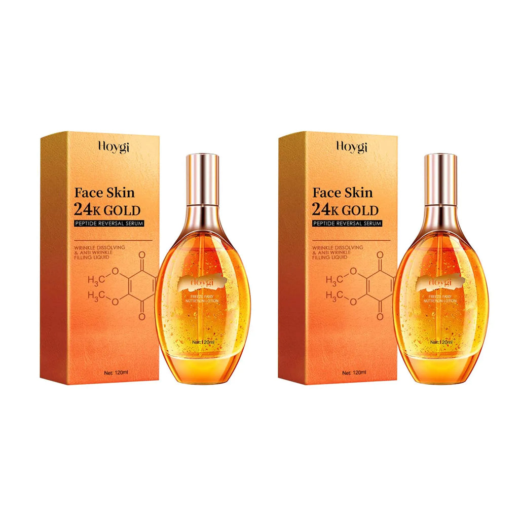 24K Gold Peptide Face Serum – Anti-Aging, Firming & Brightening Gold Peptide Face Serum Oasis Select 2 x 120ml Boxed